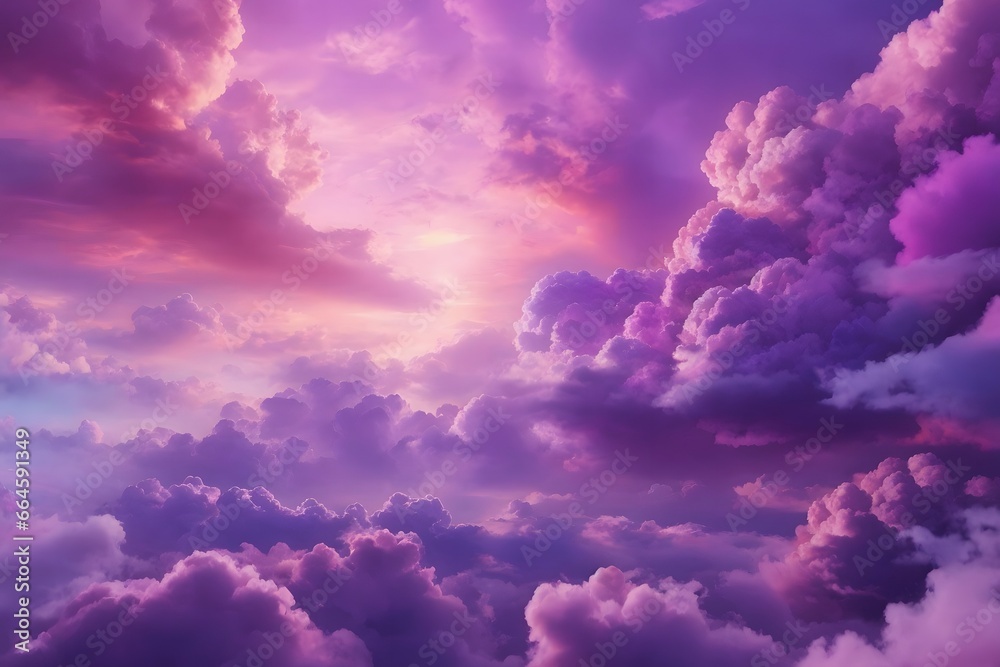 Fototapeta premium Purple Sky Clouds Background, Purple Clouds Background, Generative Ai