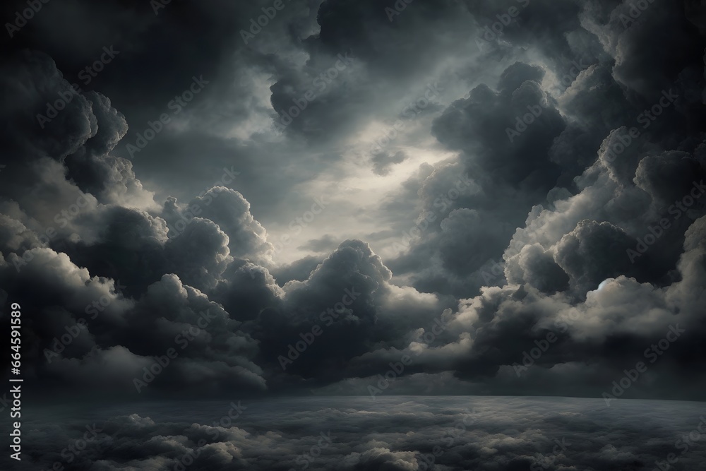 Obraz premium Black Clouds Background, Clouds Background, Generative Ai