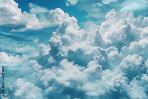 Cyan Clouds Background, Clouds Background, Generative Ai