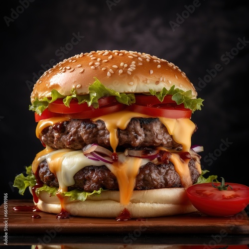 Double Stacked Burger with two Petties