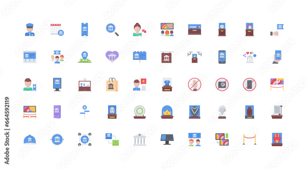 museum icon set museum icon set