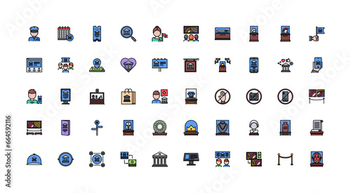 museum icon set