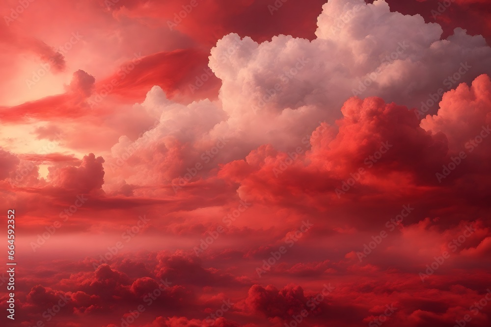 Red Clouds Background, Clouds Background, Generative Ai