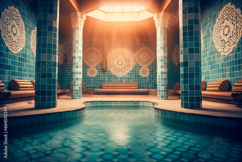 Classic Turkish hammam. Relaxation and spa treatments. Rest for soul and body. photo