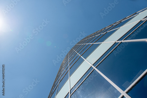 construction of residential buildings, modern glass buildings. perspective view of modern buildings.