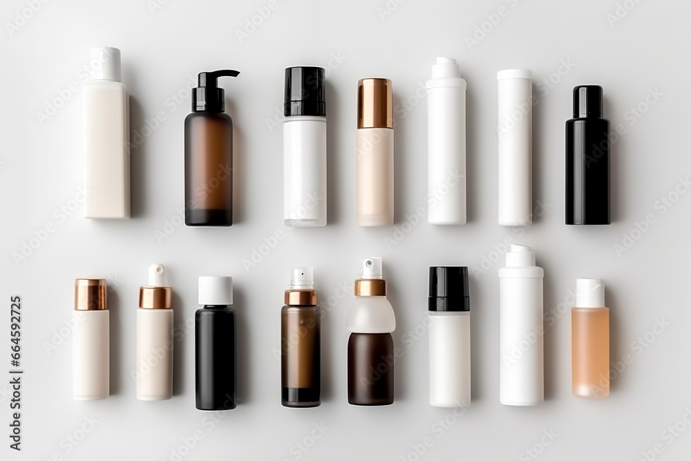 cosmetic beauty products containers on white background. cosmetic beauty products containers on white background.