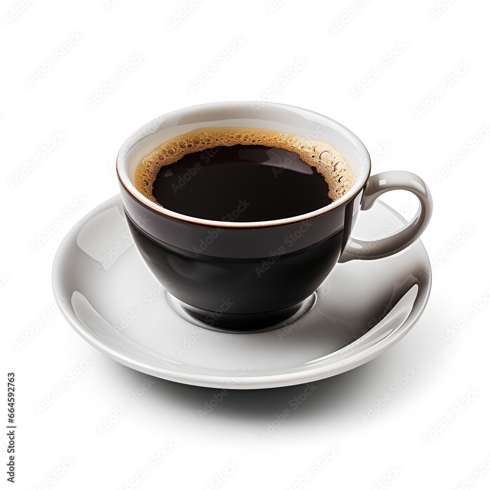 Black coffee in cup isolated on white background Black coffee in cup isolated on white background