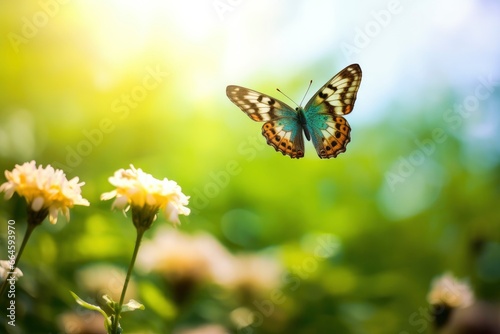 Butterfly Flying over the Meadow. © MstHafija