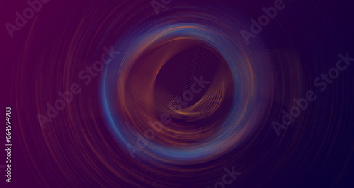 orange blue blurred circle on dark texture. abstract colored circular lines