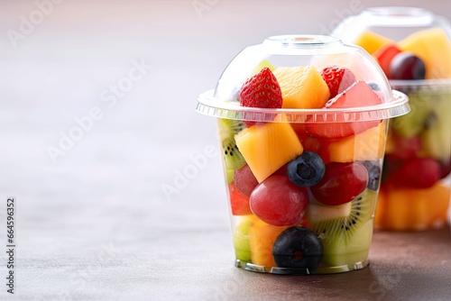 Fresh fruit salad to go with copy space.