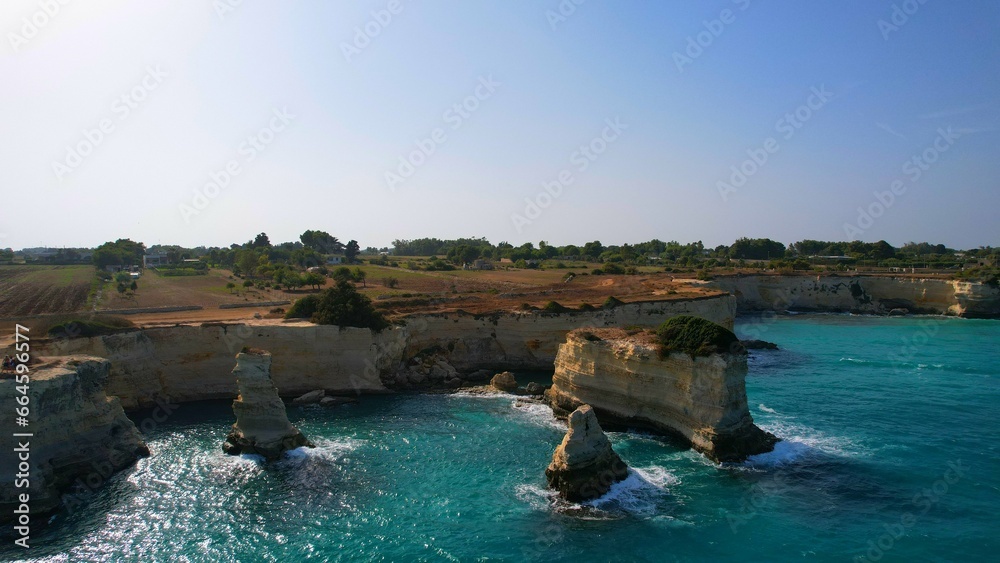 Torre Sant'Andrea - Italy - Aerial view and view from the sea of the ...