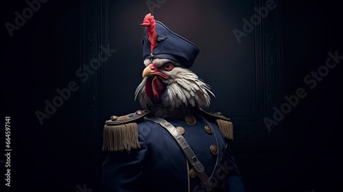 Fowl napoleon french emblem blue white red