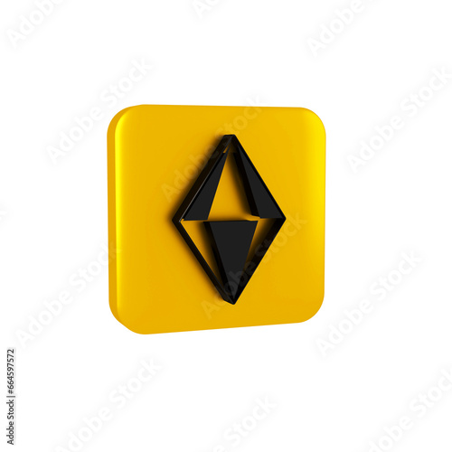 Black Gem stone icon isolated on transparent background. Jewelry symbol. Diamond. Yellow square button. Free Download Black Gem stone icon isolated on transparent background. Jewelry symbol. Diamond. Yellow square button. - GFXLoad