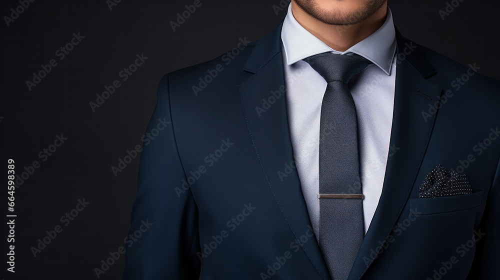 Man in suit in front of black background Man in suit in front of black background