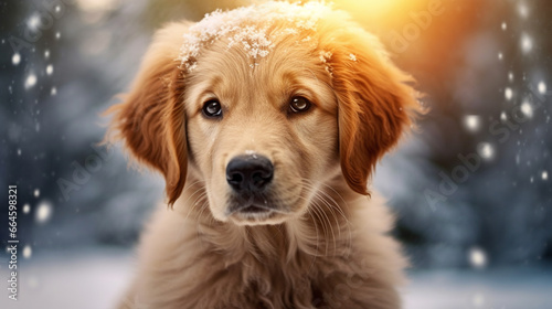 Close-up of a Golden Retriever puppy photo