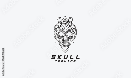 Skull vector logo t shirt illustration design