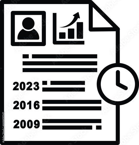 chronological resume icon experience, time vector