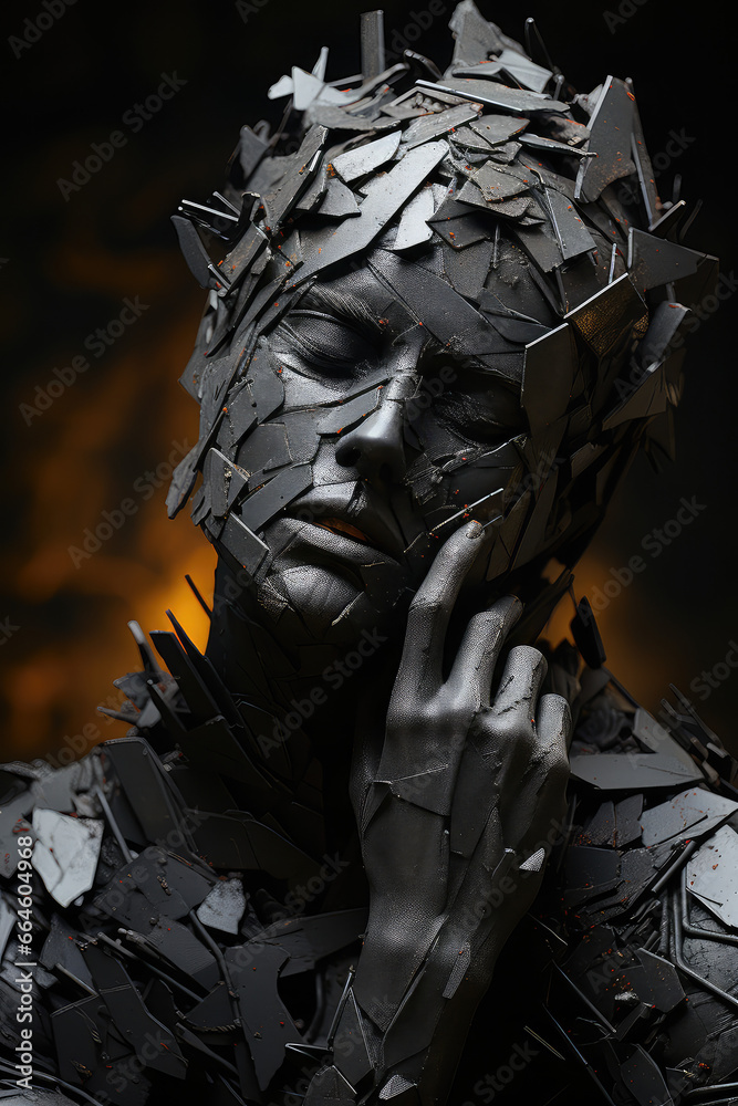 abstract sculpture person with neurological disorder