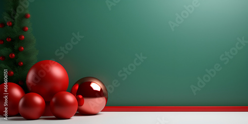 Christmas background mock up with ornament balls  product presentation 