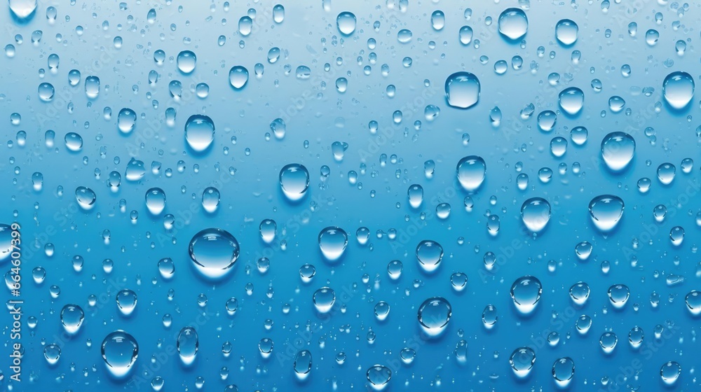 water drops on blue background 