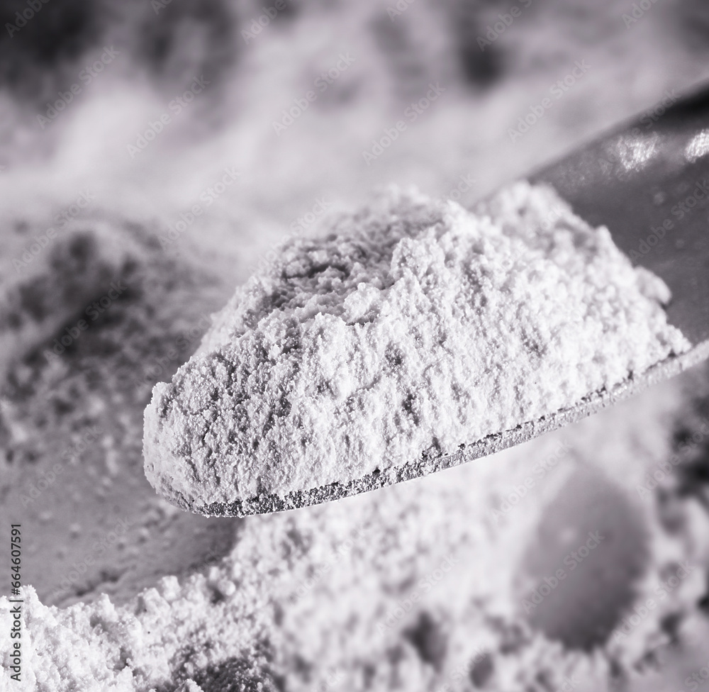 Hydroxide, magnesium, powder, compound, white solid, known as milk of ...
