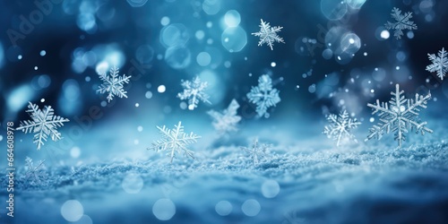beautiful detailed snowflakes falling from the sky  suitable for greeting cards or backgrounds - ai-generated