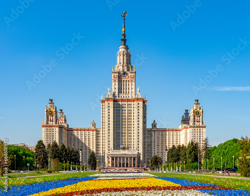Main building of Moscow State University, Russia