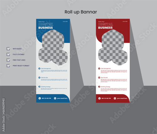 Vector attractive and professional roll up banner design