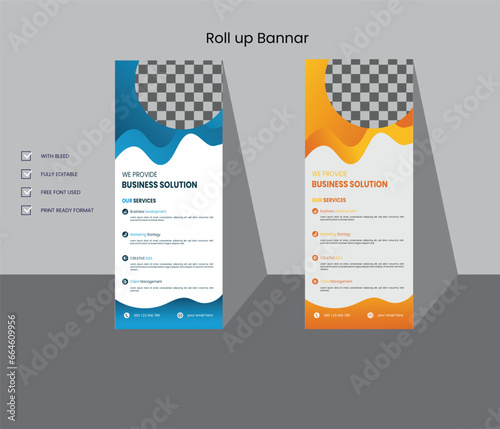 Vector attractive and professional roll up banner design