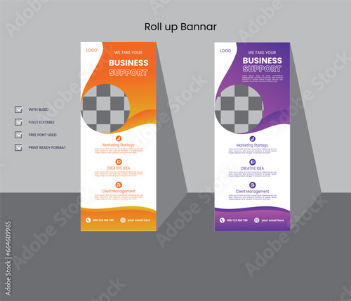 Vector attractive and professional roll up banner design