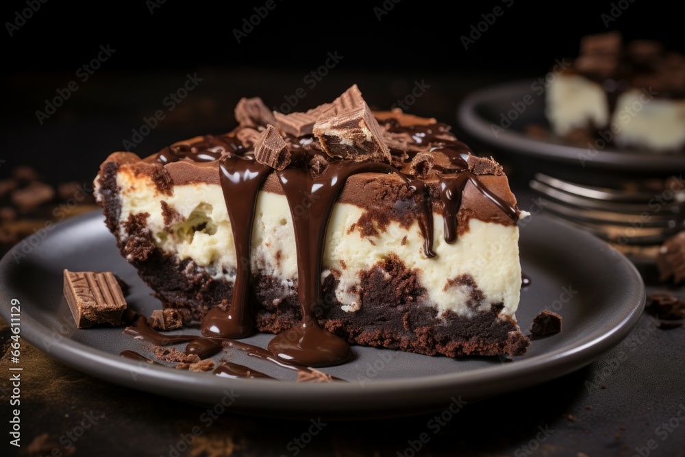 Sweet Cheesecake chocolate cookie dessert. Sweet food. Generate Ai Sweet Cheesecake chocolate cookie dessert. Sweet food. Generate Ai