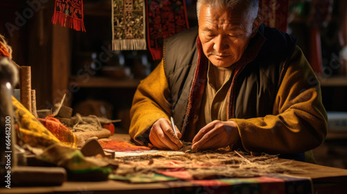 Colorful Prayer Flags: Tibetan Craftsman at Work