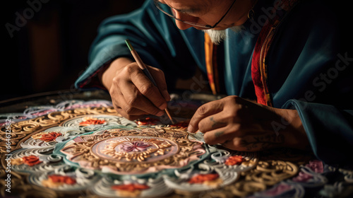 Tibetan Mandala Artist: Creating Intricate Sand Design