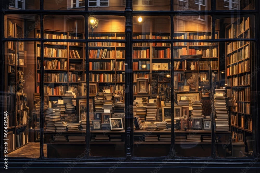 Book Store Window Display - obrazy, fototapety, plakaty 