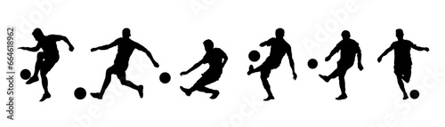 Football player silhouette  soccer player  - vector illustration