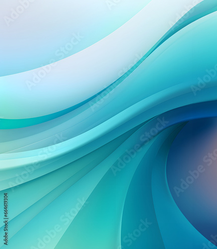 Abstract curved lines, waves gradient shades of blue, elegant background.