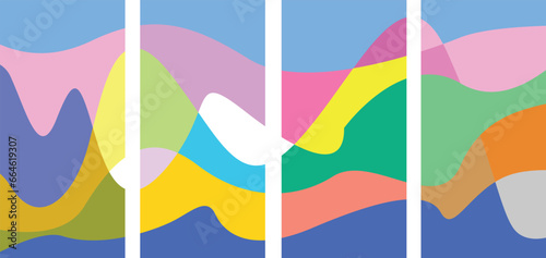 Vector art abstract background Flat design pastel colors trendy