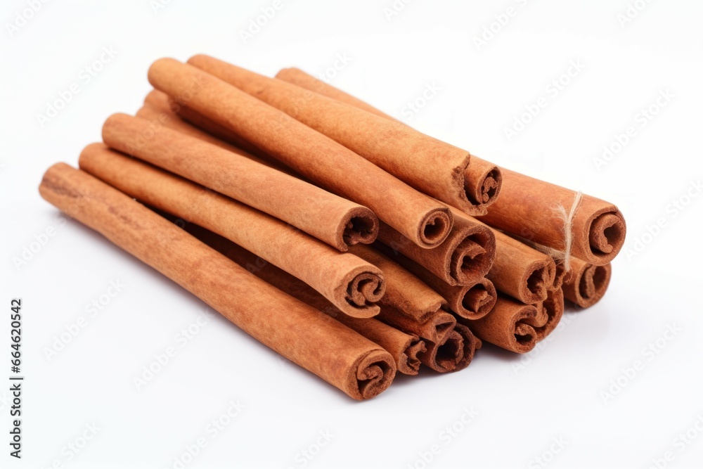 Brown Cinnamon sticks. Spice dessert plant. Generate Ai Brown Cinnamon sticks. Spice dessert plant. Generate Ai