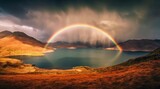 Rainbow over the lake.