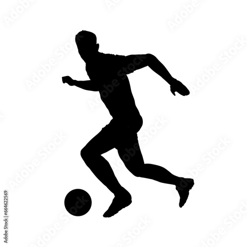 Football player silhouette, soccer player - vector illustratio