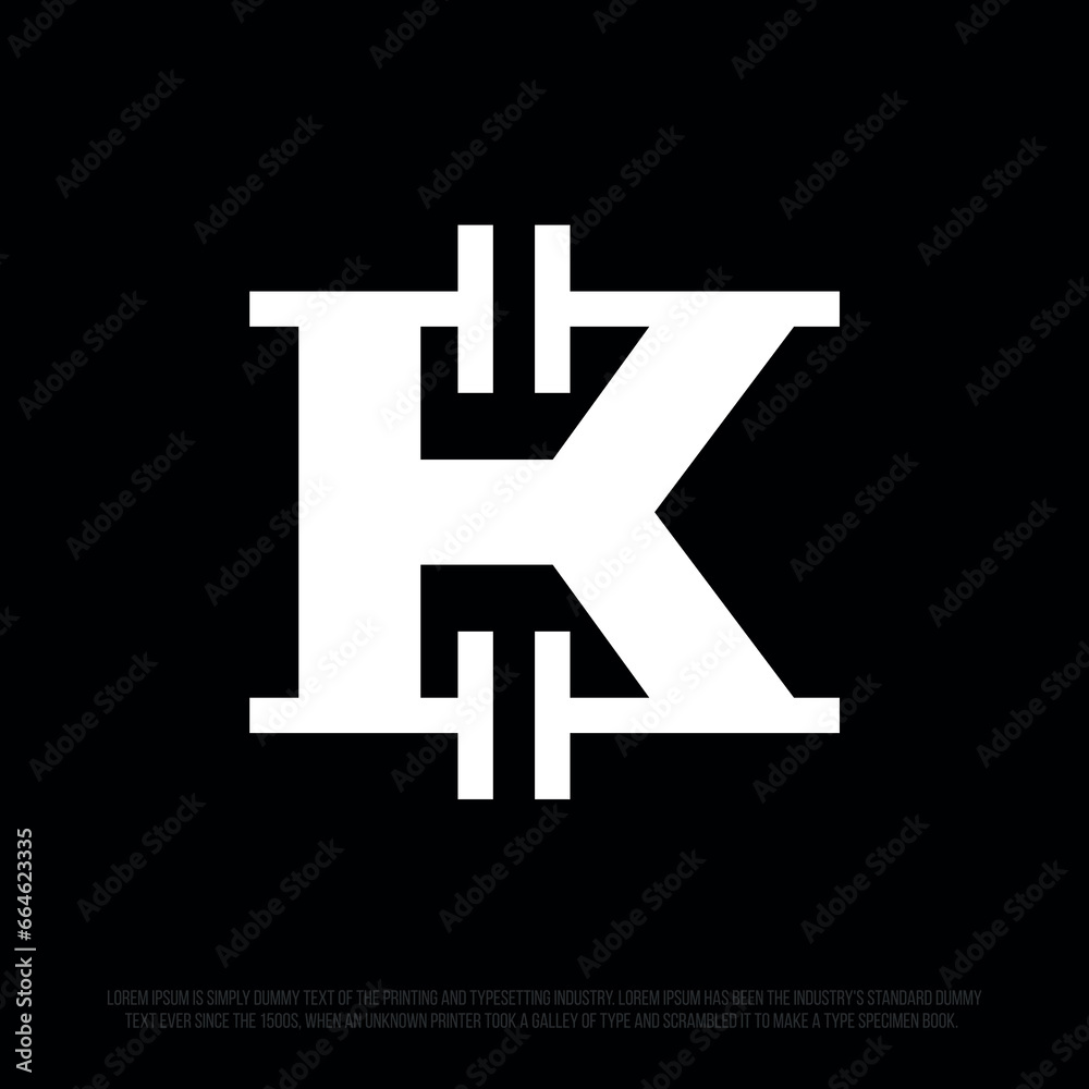 Obraz premium Modern professional logo in the shape of the letter K. Exclusive K shape
