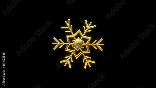 Snowflake icon cut out winter Christmas gold golden