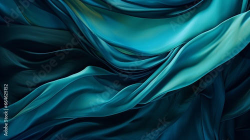 An abstract composition of deep teal and rich navy blue colors merging seamlessly. photo