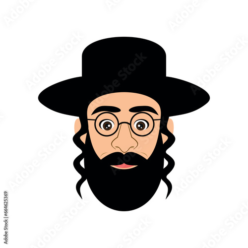 orthodox jew vector icon isolated on white background