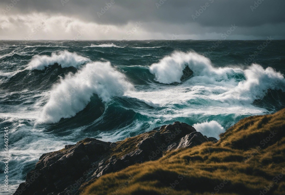 Fototapeta premium Sunset over the Killiney hill monument in Dublin, Ireland