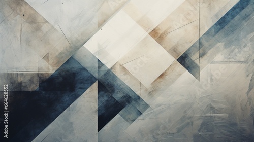 an abstract piece that's a study in contrasts, juxtaposing sharp, angular elements with soft, ethereal textures.