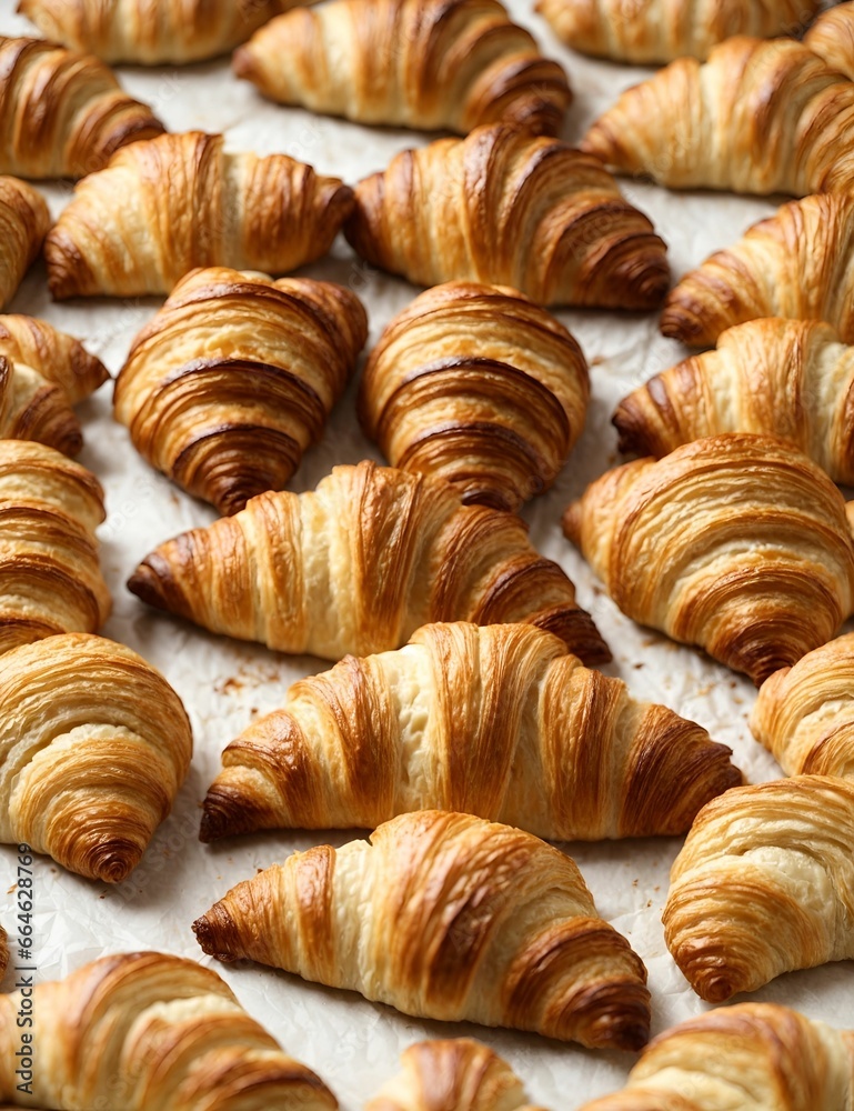 AI generated illustration of delicious croissants for breakfast