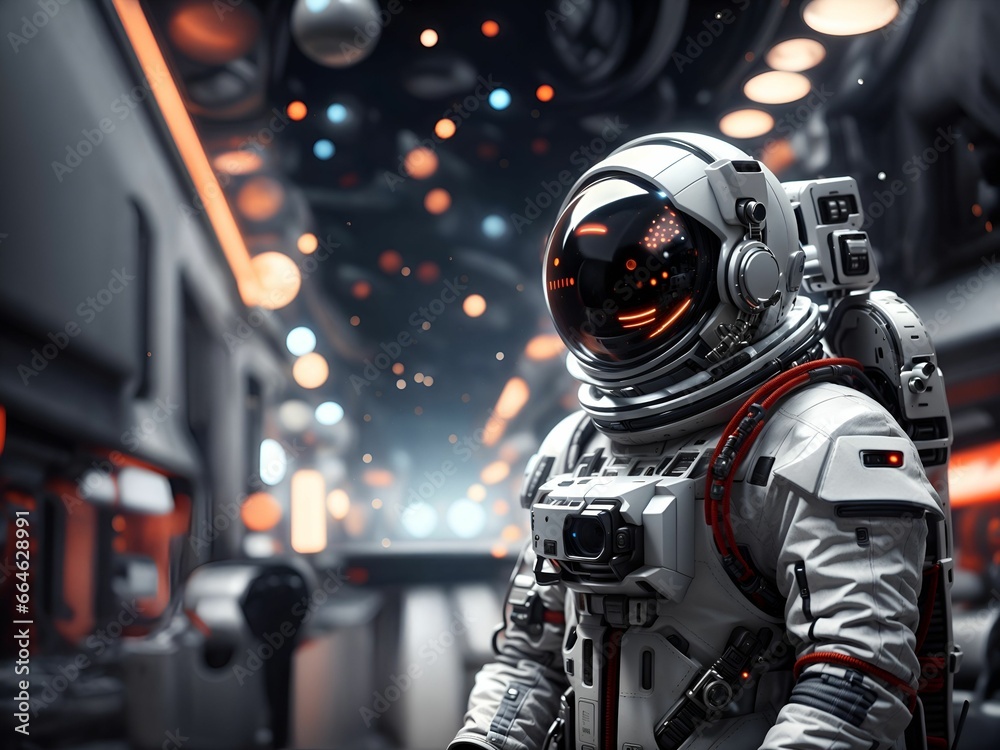 AI generated illustration of an astronaut in a spacesuit AI generated illustration of an astronaut in a spacesuit