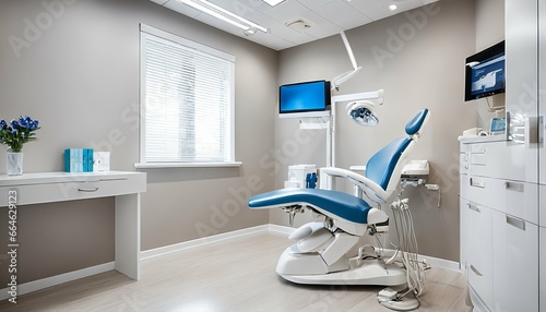 Dentist office featuring white interior and medical equipment