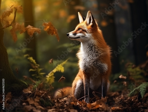 red fox in the forest